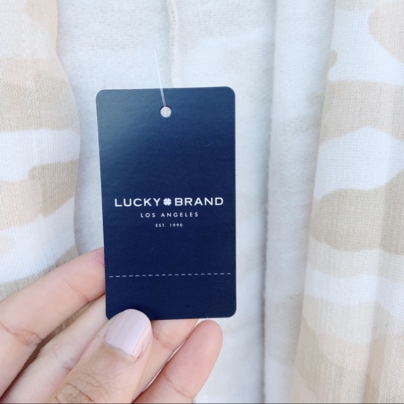 NWT Lucky Brand Beige Camo Hooded Cardigan - Picture 2 of 7